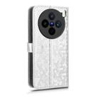 For vivo X200s 5G Honeycomb Dot Texture Leather Phone Case(Silver) - 3