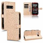 For Kyocera Torque G06 KYG03 Honeycomb Dot Texture Leather Phone Case(Gold) - 1