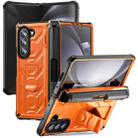 For Samsung Galaxy Z Fold5 5G Armored All-inclusive Shockproof Folding Phone Case(Orange) - 1