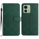 For Motorola Edge 40 Rhombic Grid Texture Leather Phone Case(Green) - 1