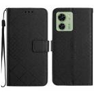 For Motorola Edge 40 Rhombic Grid Texture Leather Phone Case(Black) - 1