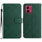 For Motorola Edge 40 Neo Rhombic Grid Texture Leather Phone Case(Green) - 1