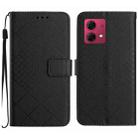 For Motorola Edge 40 Neo Rhombic Grid Texture Leather Phone Case(Black) - 1