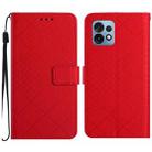 For Motorola Edge+ 2023 / Edge 40 Pro Rhombic Grid Texture Leather Phone Case(Red) - 1
