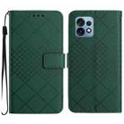 For Motorola Edge+ 2023 / Edge 40 Pro Rhombic Grid Texture Leather Phone Case(Green) - 1