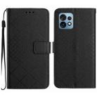 For Motorola Edge+ 2023 / Edge 40 Pro Rhombic Grid Texture Leather Phone Case(Black) - 1