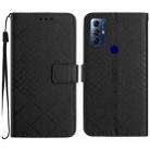 For Motorola Moto G Play 2023 / G Pure 2021 Rhombic Grid Texture Leather Phone Case(Black) - 1