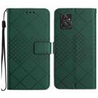 For Motorola Moto G Power 2023 Rhombic Grid Texture Leather Phone Case(Green) - 1