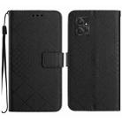 For Motorola Moto G Power 2023 Rhombic Grid Texture Leather Phone Case(Black) - 1