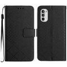 For Motorola Moto G Stylus 5G 2022 Rhombic Grid Texture Leather Phone Case(Black) - 1