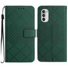 For Motorola Moto G Stylus 2022 4G Rhombic Grid Texture Leather Phone Case(Green) - 1