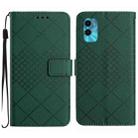 For Motorola Moto G22 4G / E22S 4G Rhombic Grid Texture Leather Phone Case(Green) - 1