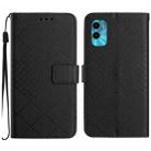 For Motorola Moto G22 4G / E22S 4G Rhombic Grid Texture Leather Phone Case(Black) - 1