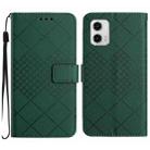 For Motorola Moto G53 5G / G23 4G / G13 4G Rhombic Grid Texture Leather Phone Case(Green) - 1