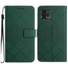 For Motorola Moto G72 4G Rhombic Grid Texture Leather Phone Case(Green) - 1