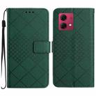 For Motorola Moto G84 5G Rhombic Grid Texture Leather Phone Case(Green) - 1