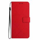 For Motorola Moto G34 5G Rhombic Grid Texture Leather Phone Case(Red) - 2