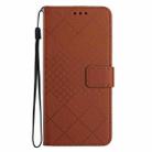 For Motorola Moto G34 5G Rhombic Grid Texture Leather Phone Case(Brown) - 2