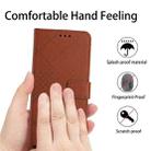 For Motorola Moto G34 5G Rhombic Grid Texture Leather Phone Case(Brown) - 3