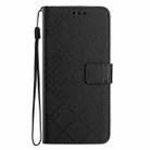 For Motorola Moto G34 5G Rhombic Grid Texture Leather Phone Case(Black) - 2