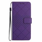 For Motorola Moto G04 / G24 Rhombic Grid Texture Leather Phone Case(Purple) - 2