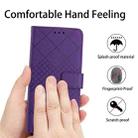 For Motorola Moto G04 / G24 Rhombic Grid Texture Leather Phone Case(Purple) - 3