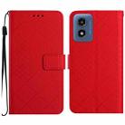 For Motorola Moto G Play 5G 2024 Rhombic Grid Texture Leather Phone Case(Red) - 1