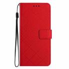 For Motorola Moto G Play 5G 2024 Rhombic Grid Texture Leather Phone Case(Red) - 2