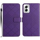 For Motorola Moto G Power 5G 2024 Rhombic Grid Texture Leather Phone Case(Purple) - 1