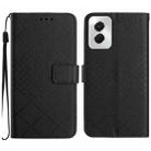 For Motorola Moto G Power 5G 2024 Rhombic Grid Texture Leather Phone Case(Black) - 1