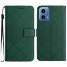 For Motorola Moto G85 5G Rhombic Grid Texture Leather Phone Case(Green) - 1