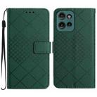 For Motorola Edge 50 Neo Rhombic Grid Texture Leather Phone Case(Green) - 1