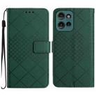 For Motorola Moto G Play 2025 Rhombic Grid Texture Leather Phone Case(Green) - 1