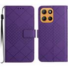 For Motorola Moto G Stylus 5G 2025 Rhombic Grid Texture Leather Phone Case(Purple) - 1