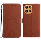 For Motorola Moto G Stylus 5G 2025 Rhombic Grid Texture Leather Phone Case(Brown) - 1