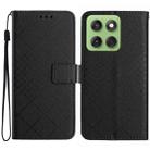 For Motorola Edge 60 Pro Rhombic Grid Texture Leather Phone Case(Black) - 1