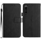 For Sony Xperia 1 III Rhombic Grid Texture Leather Phone Case(Black) - 1