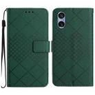 For Sony Xperia 5 V Rhombic Grid Texture Leather Phone Case(Green) - 1