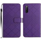 For Sony Xperia 10 III / 10 III Lite Rhombic Grid Texture Leather Phone Case(Purple) - 1