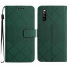 For Sony Xperia 10 III / 10 III Lite Rhombic Grid Texture Leather Phone Case(Green) - 1