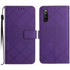 For Sony Xperia 10 V Rhombic Grid Texture Leather Phone Case(Purple) - 1