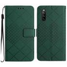 For Sony Xperia 10 V Rhombic Grid Texture Leather Phone Case(Green) - 1