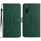 For Sony Xperia 10 VI Rhombic Grid Texture Leather Phone Case(Green) - 1