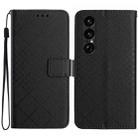For Sony Xperia 1 VII Rhombic Grid Texture Leather Phone Case(Black) - 1