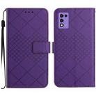 For ZTE Libero 5G II A103ZT JP Rhombic Grid Texture Leather Phone Case(Purple) - 1