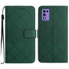 For ZTE Libero 5G II A103ZT JP Rhombic Grid Texture Leather Phone Case(Green) - 1