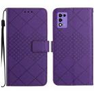 For ZTE Libero 5G III Rhombic Grid Texture Leather Phone Case(Purple) - 1