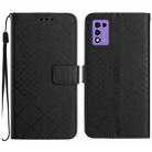 For ZTE Libero 5G III Rhombic Grid Texture Leather Phone Case(Black) - 1