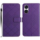 For ZTE Anshin Family A303ZT Rhombic Grid Texture Leather Phone Case(Purple) - 1