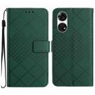 For ZTE Anshin Family A303ZT Rhombic Grid Texture Leather Phone Case(Green) - 1